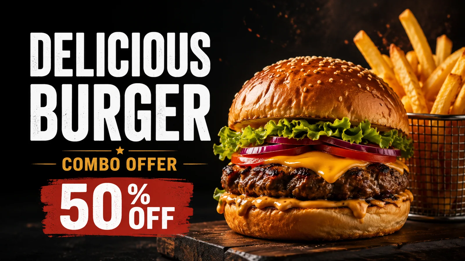 Burger combo offer digital signage campaign