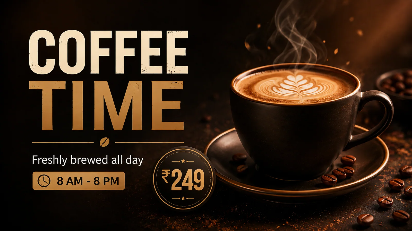 Coffee promotion displayed in Indian rupees