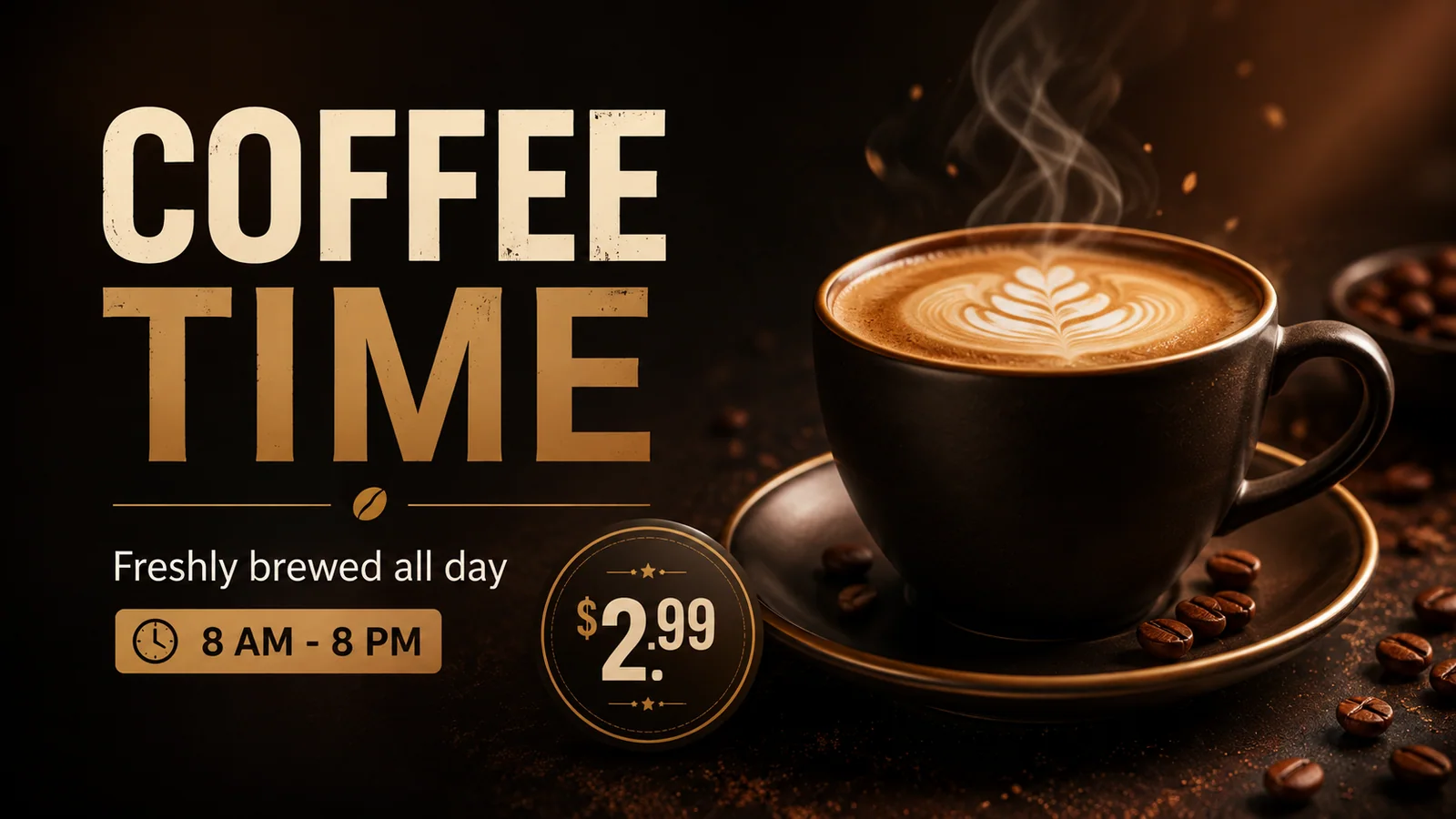 Coffee promotion digital display