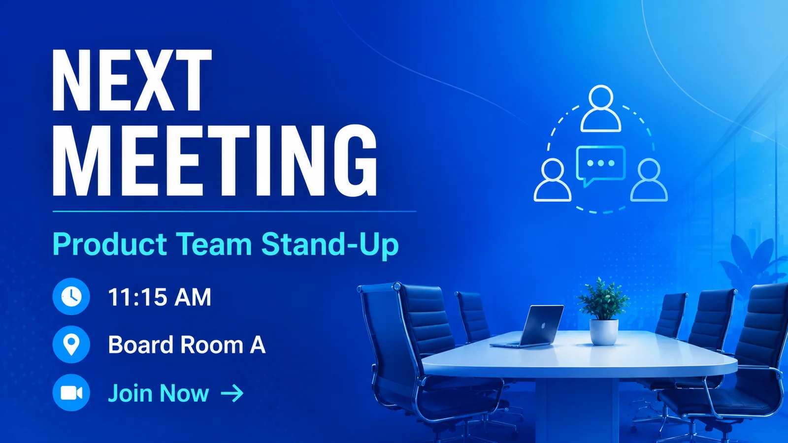 Next meeting room schedule display
